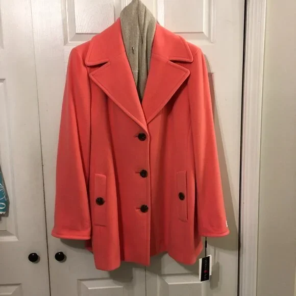 Calvin Klein Jackets Coats Nwt Calvin Klein Coral Pea Coat